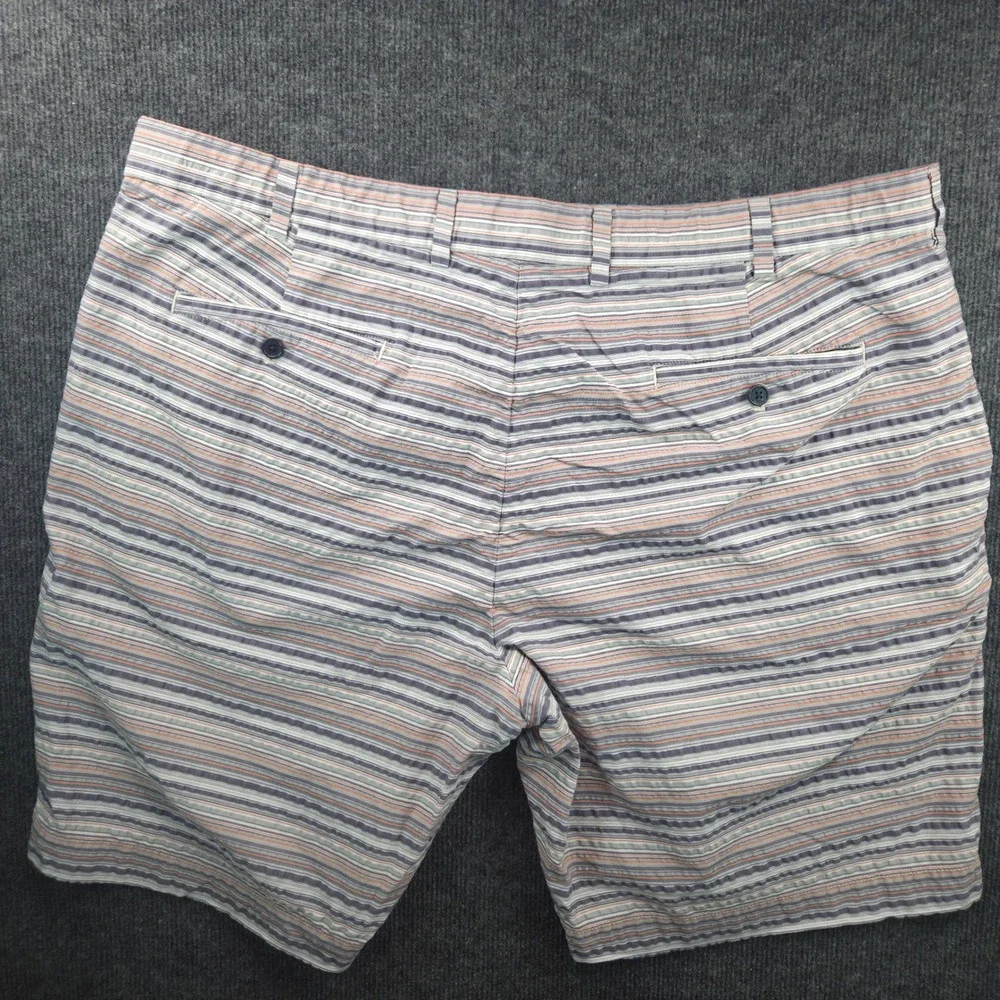 Brooks Brothers Bermuda Short Mens 44 Multi Stripe Blue Orange Cotton Seersucker